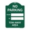 Signmission No Parking From-to W/ Blank Space, Green & White Aluminum Sign, 18" x 24", GW-1824-22890 A-DES-GW-1824-22890 - alternate 1